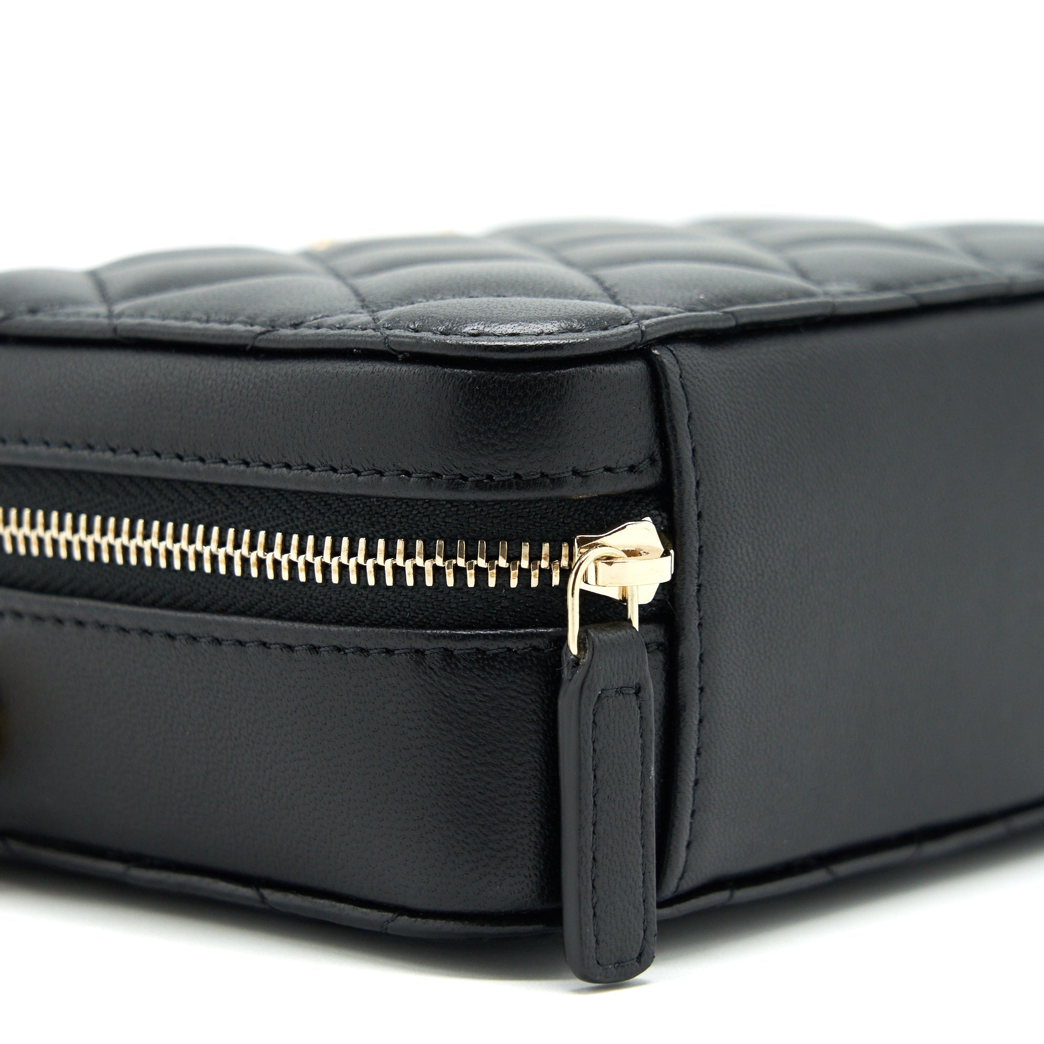 Chanel Pearl Crush Mini Camera Case With Chain Lambskin Black
