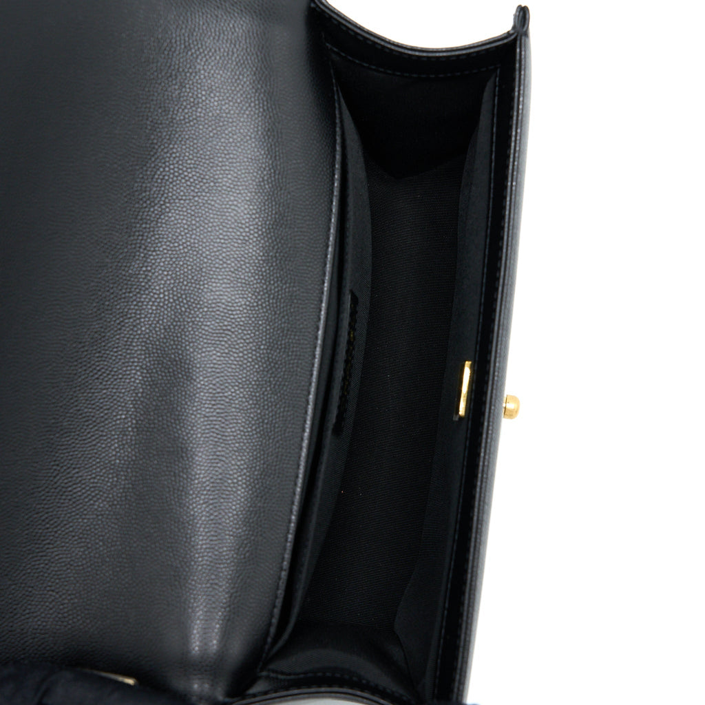 Chanel Medium Boy Bag Caviar Black Brushed  (Microchip)