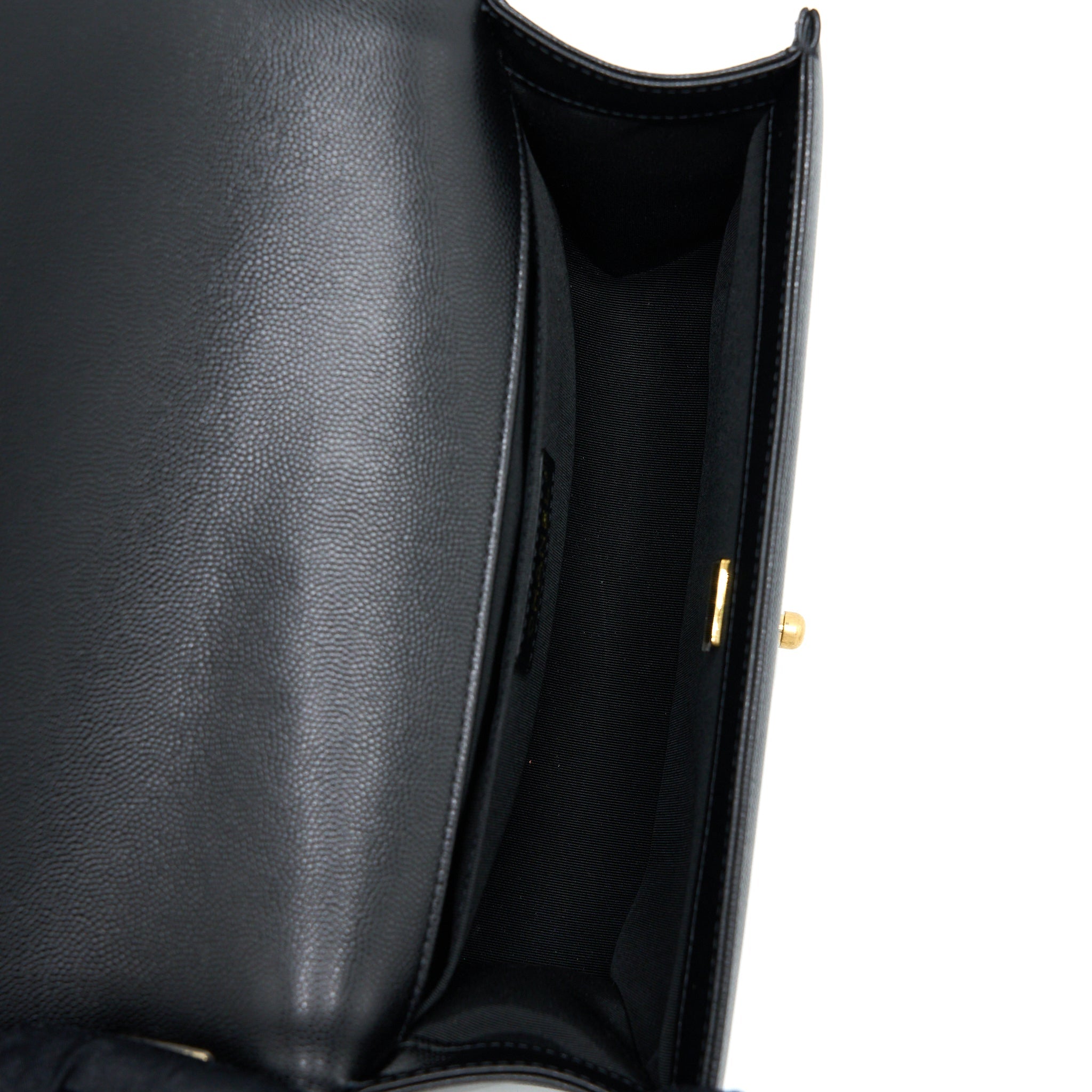 Chanel Medium Boy Bag Caviar Black Brushed  (Microchip)