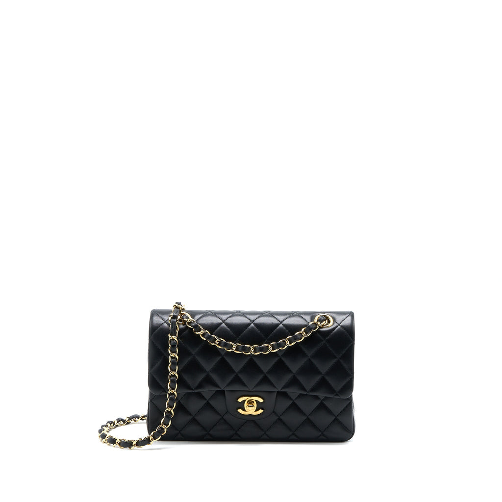 Chanel Small Classic Double Flap Bag Lambskin Black  (Microchip)