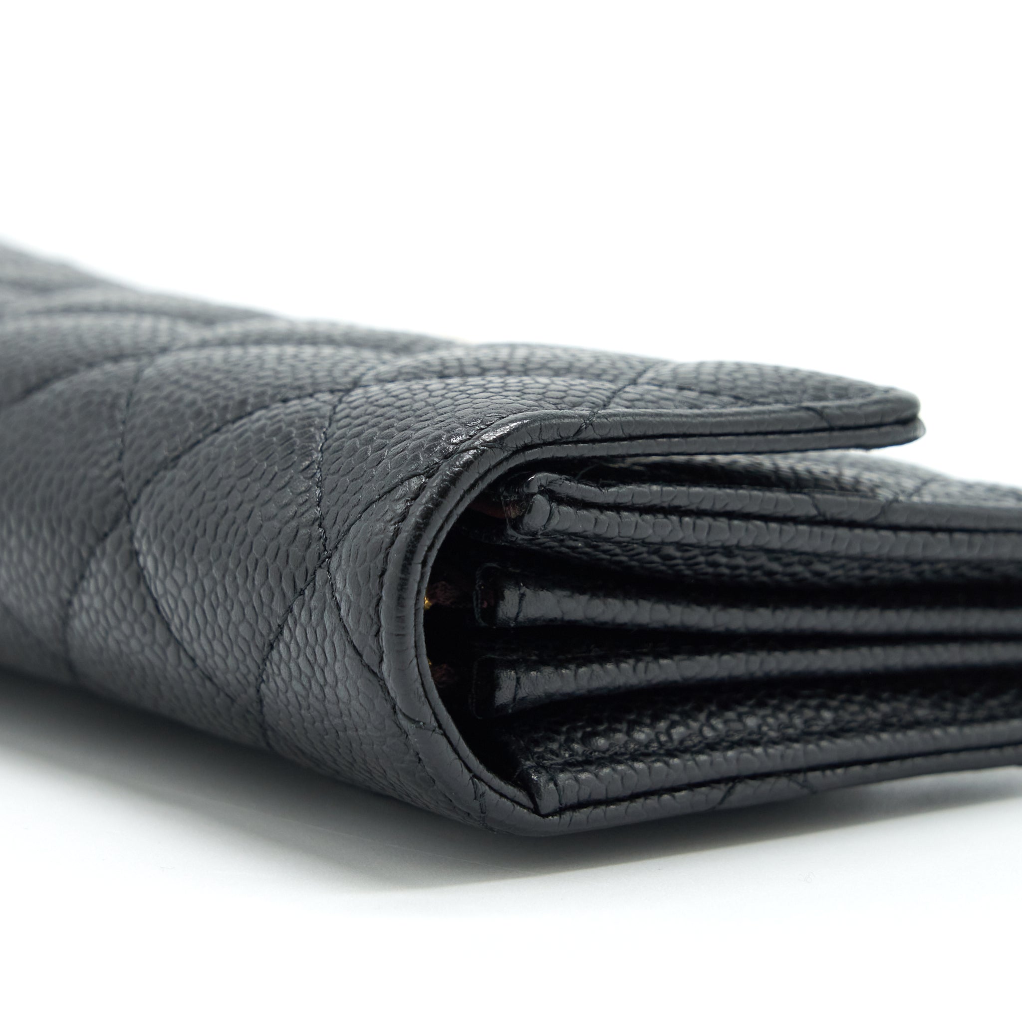 Chanel Classic Long Flap Wallet Caviar Black