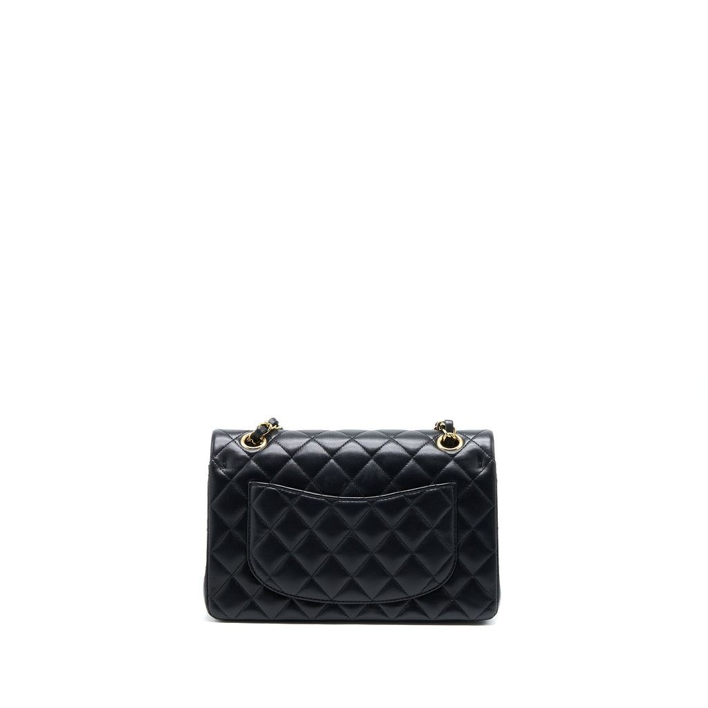 Chanel Small Classic Double Flap Bag Lambskin Black  (Microchip)