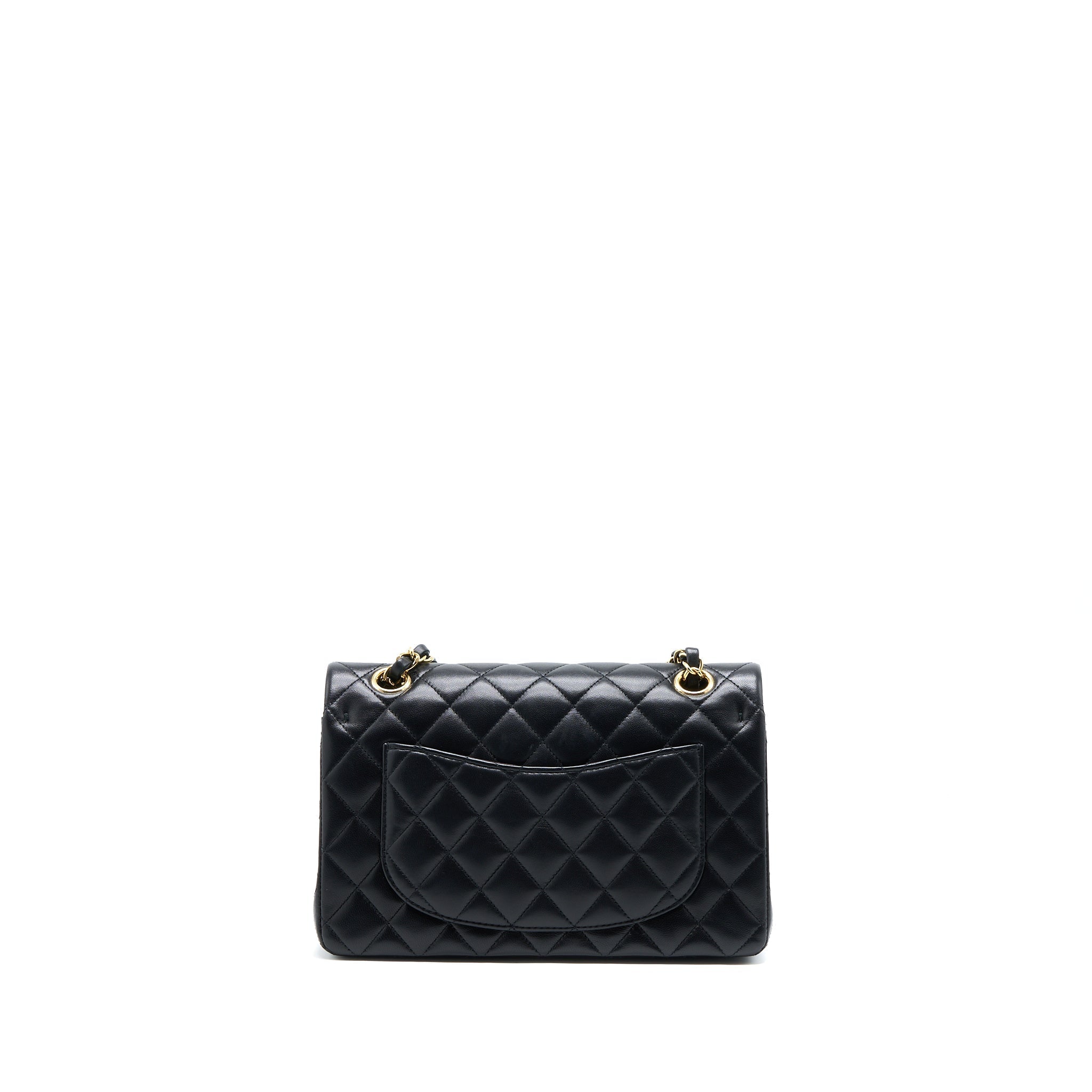 Chanel Small Classic Double Flap Bag Lambskin Black  (Microchip)
