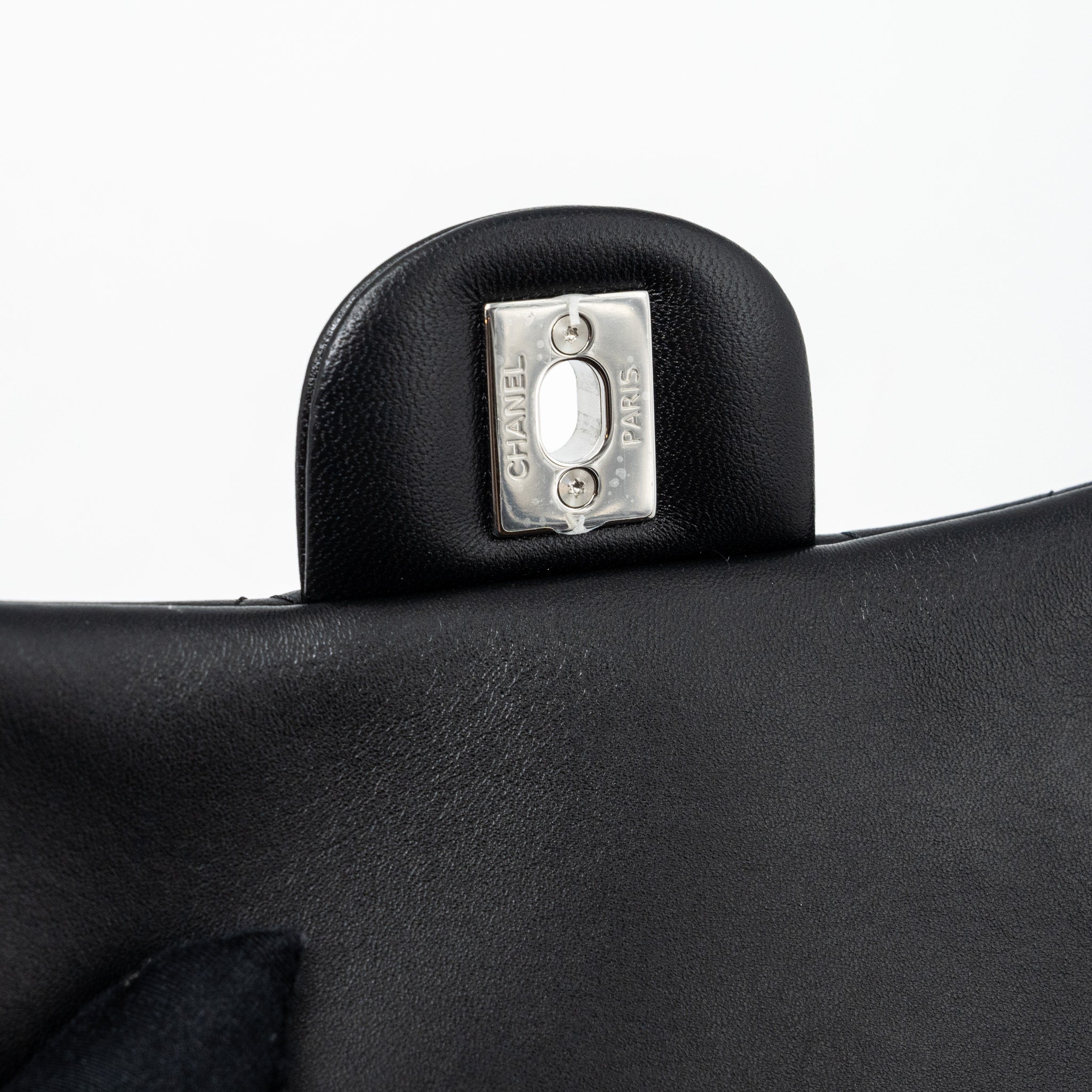 Chanel mini square flap bag lambskin Black  (microchip)
