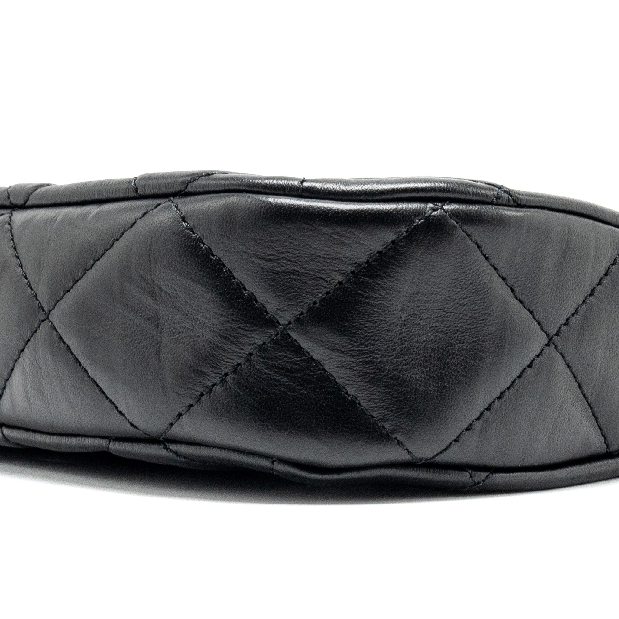 Chanel 23k Hobo Shoulder Bag Calfskin Black  (microchip)