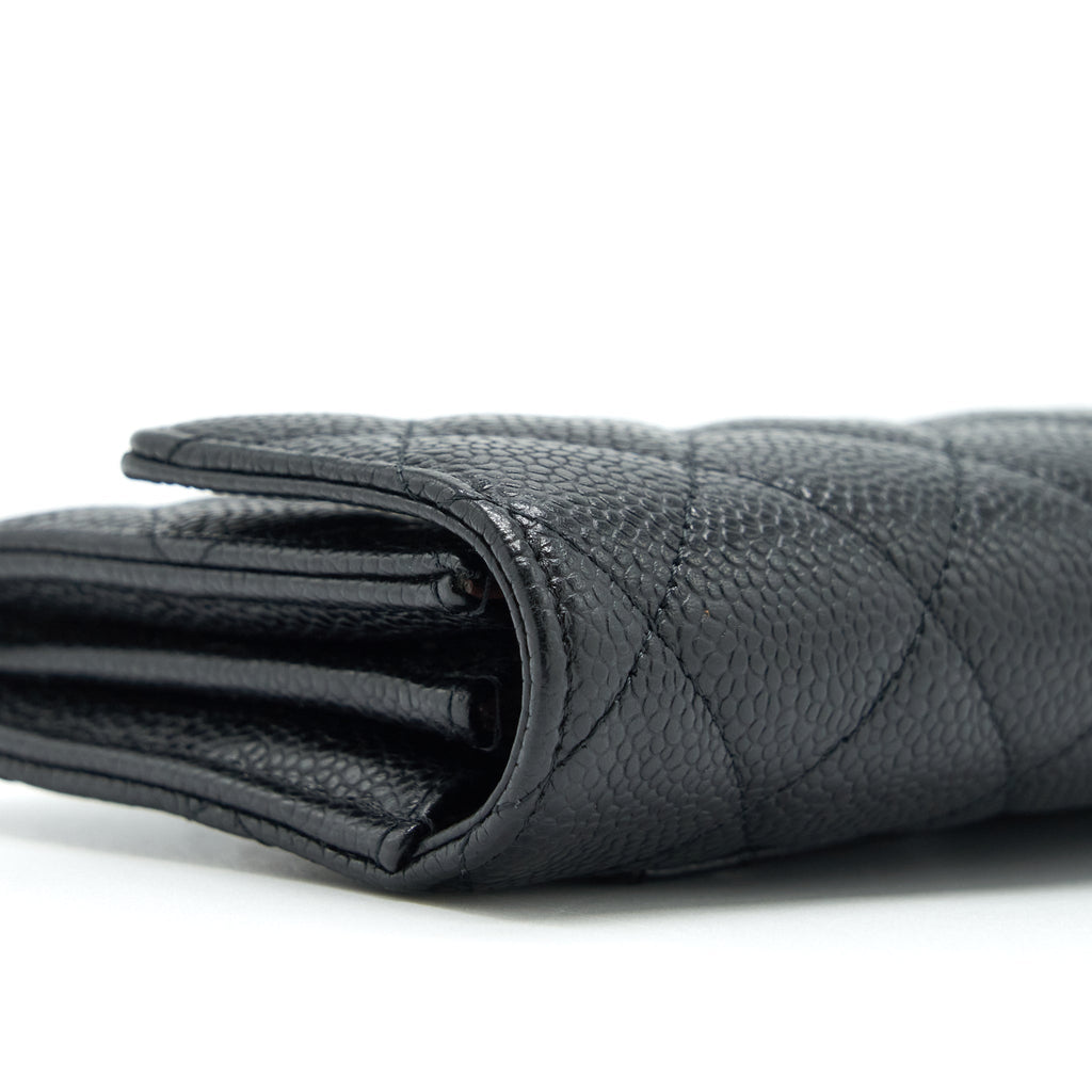 Chanel Classic Long Flap Wallet Caviar Black