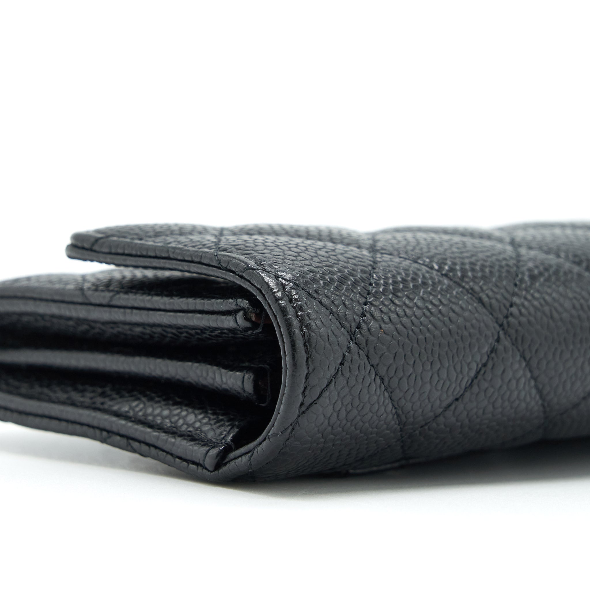 Chanel Classic Long Flap Wallet Caviar Black