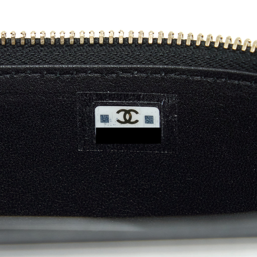 Chanel 22A Top Handle Long Vanity With Chain Lambskin Black L