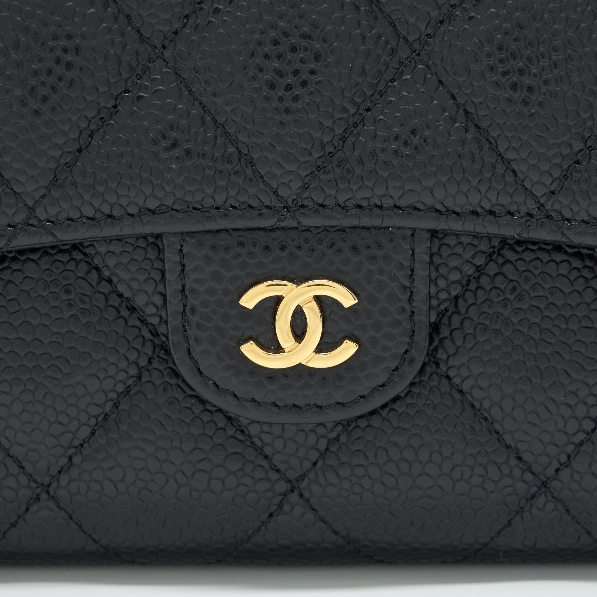 Chanel Classic Long Flap Wallet Caviar Black