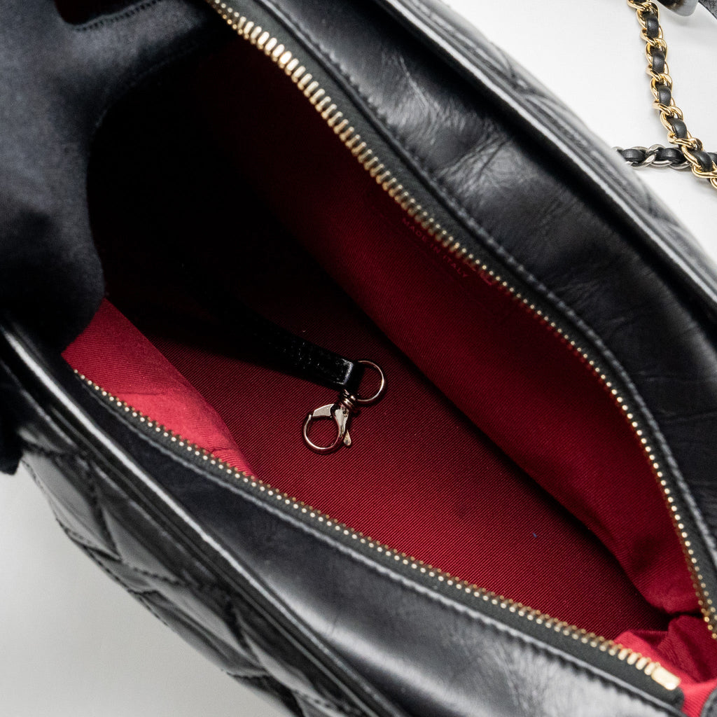 Chanel Large Gabrielle Hobo Bag Aged Calfskin Black Multicolour Hardware