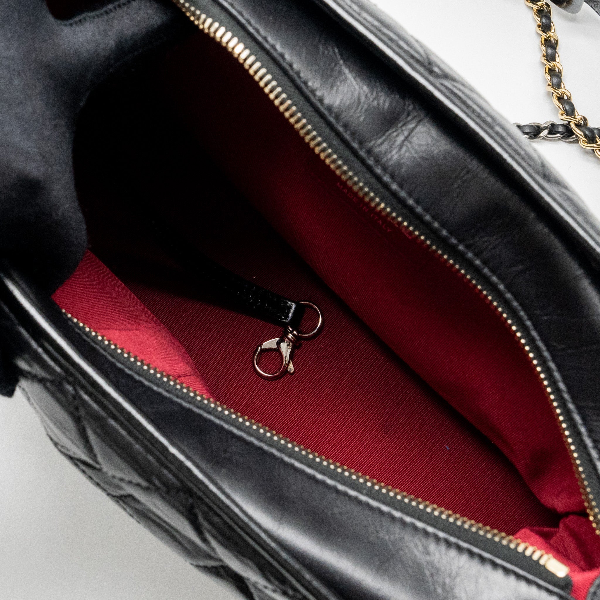 Chanel Large Gabrielle Hobo Bag Aged Calfskin Black Multicolour Hardware