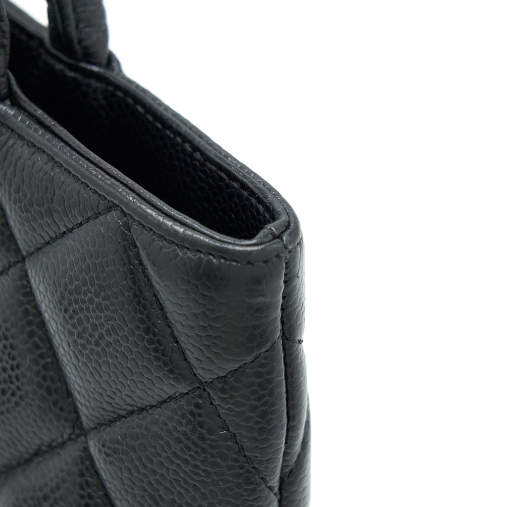 Chanel Vintage Medallion Tote Bag Caviar Black