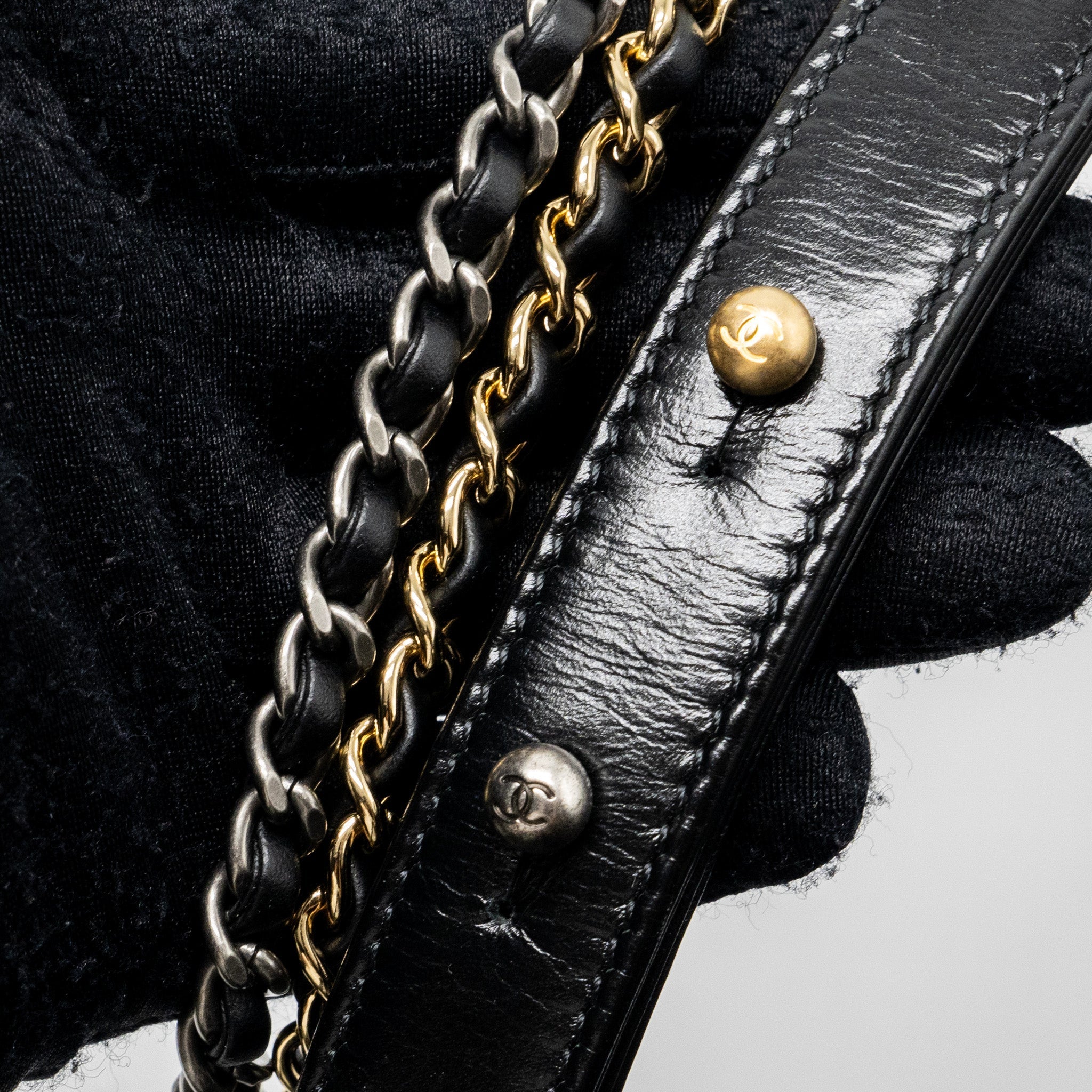 Chanel Large Gabrielle Hobo Bag Aged Calfskin Black Multicolour Hardware