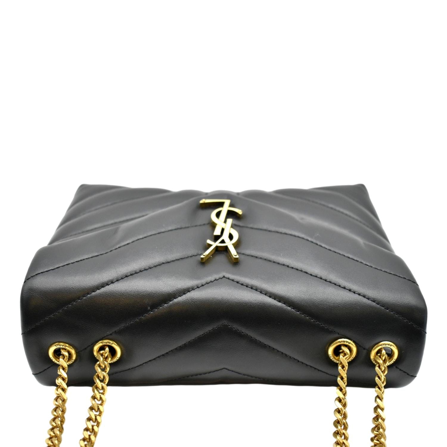 YVES SAINT LAURENT Loulou Small Matelasse Leather Chain Shoulder Bag Black