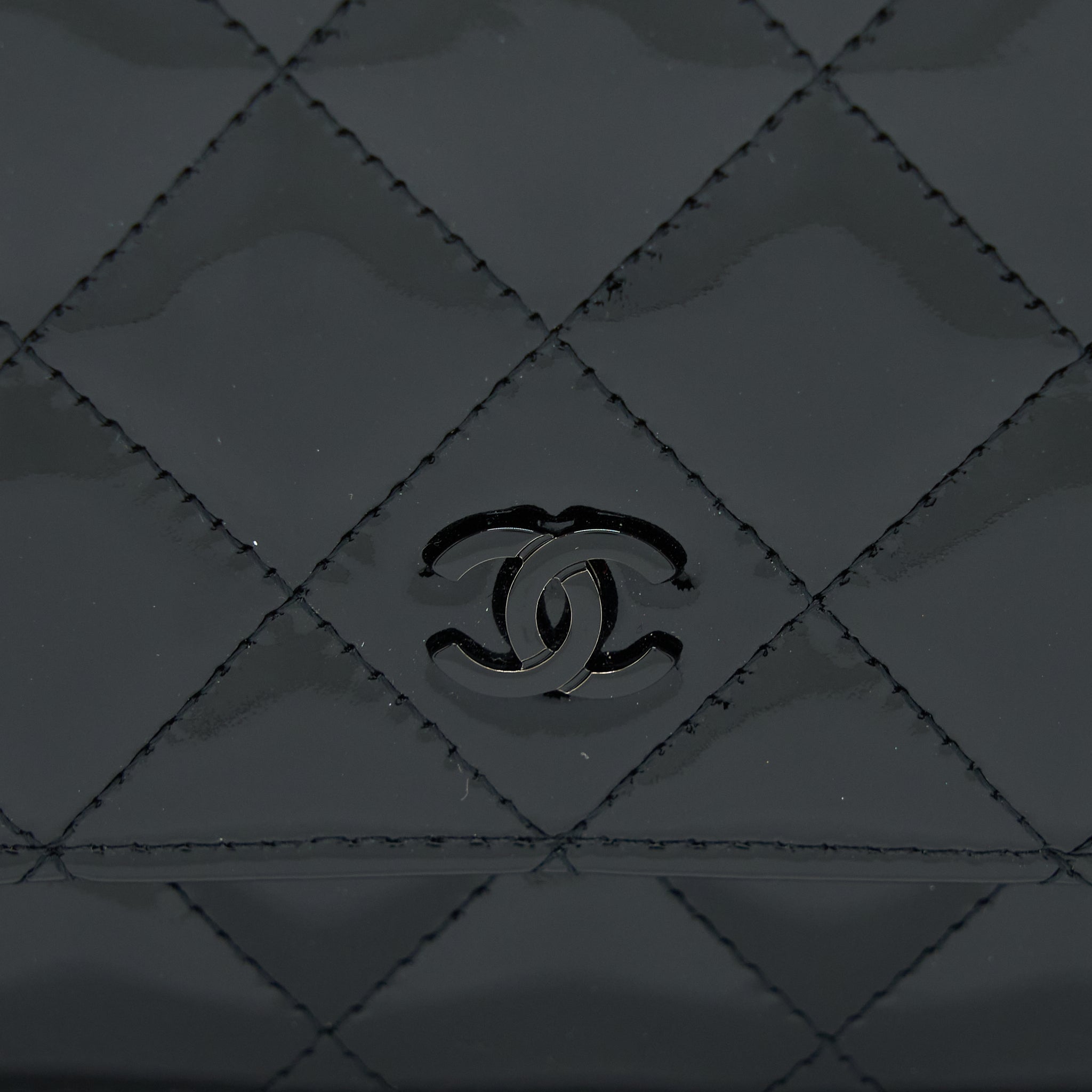 Chanel Classic Wallet on Chain Patent Black