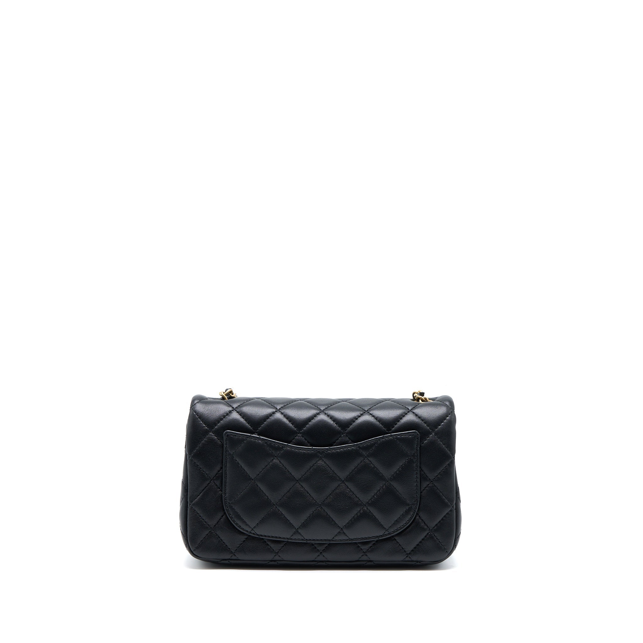 Chanel Pearl Crush Mini Rectangular Flap Bag Lambskin Black  (Microchip)