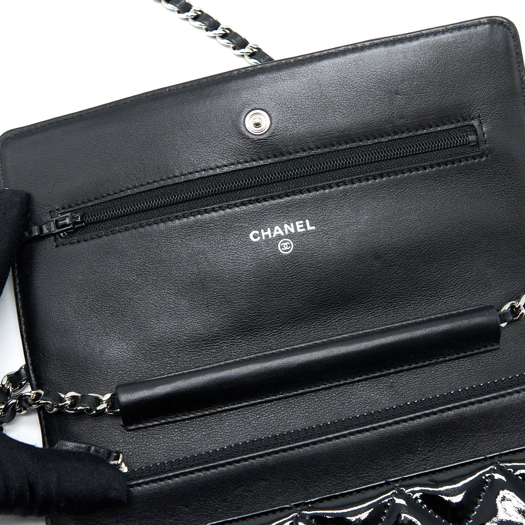 Chanel Classic Wallet on Chain Patent Black