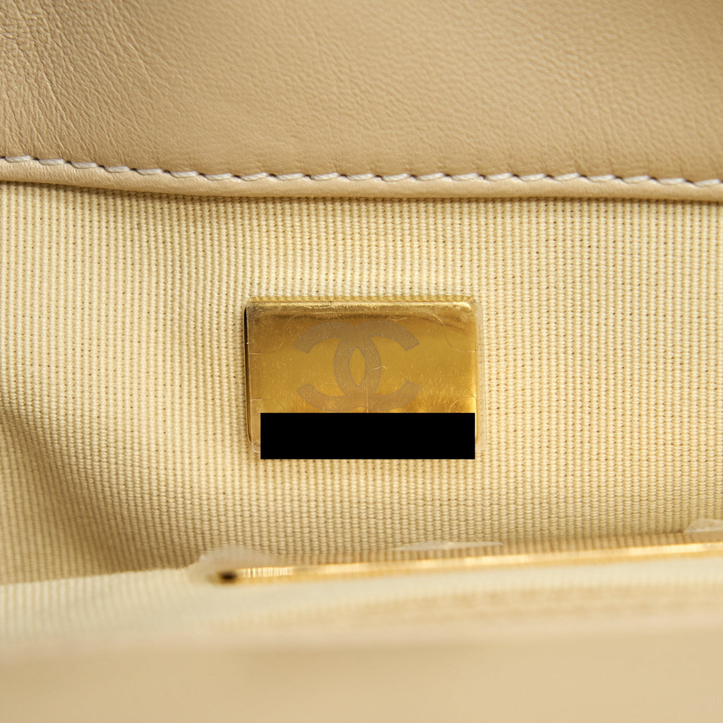 Chanel Medium 19 Bag Quilted Goatskin leather Light Beige Gold/Silver Hardware