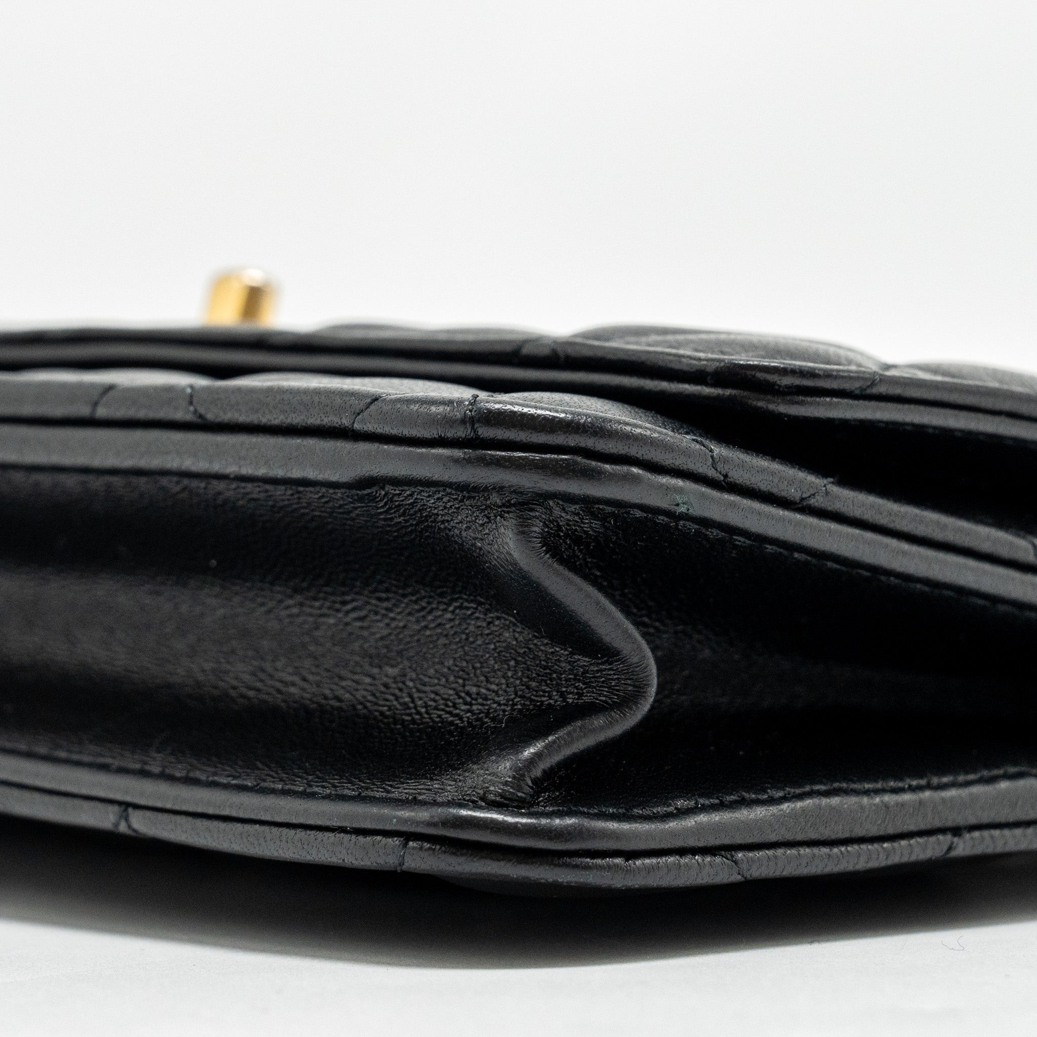 CHANEL Pearl Crush Wallet on Chain Lambskin Black  (Microchip)