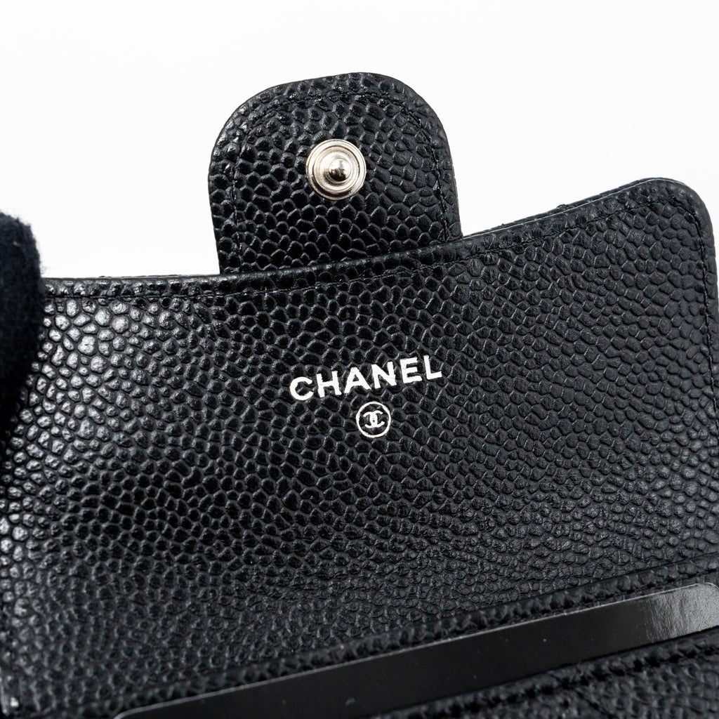 chanel classic flap card holder caviar black  (Microchip)