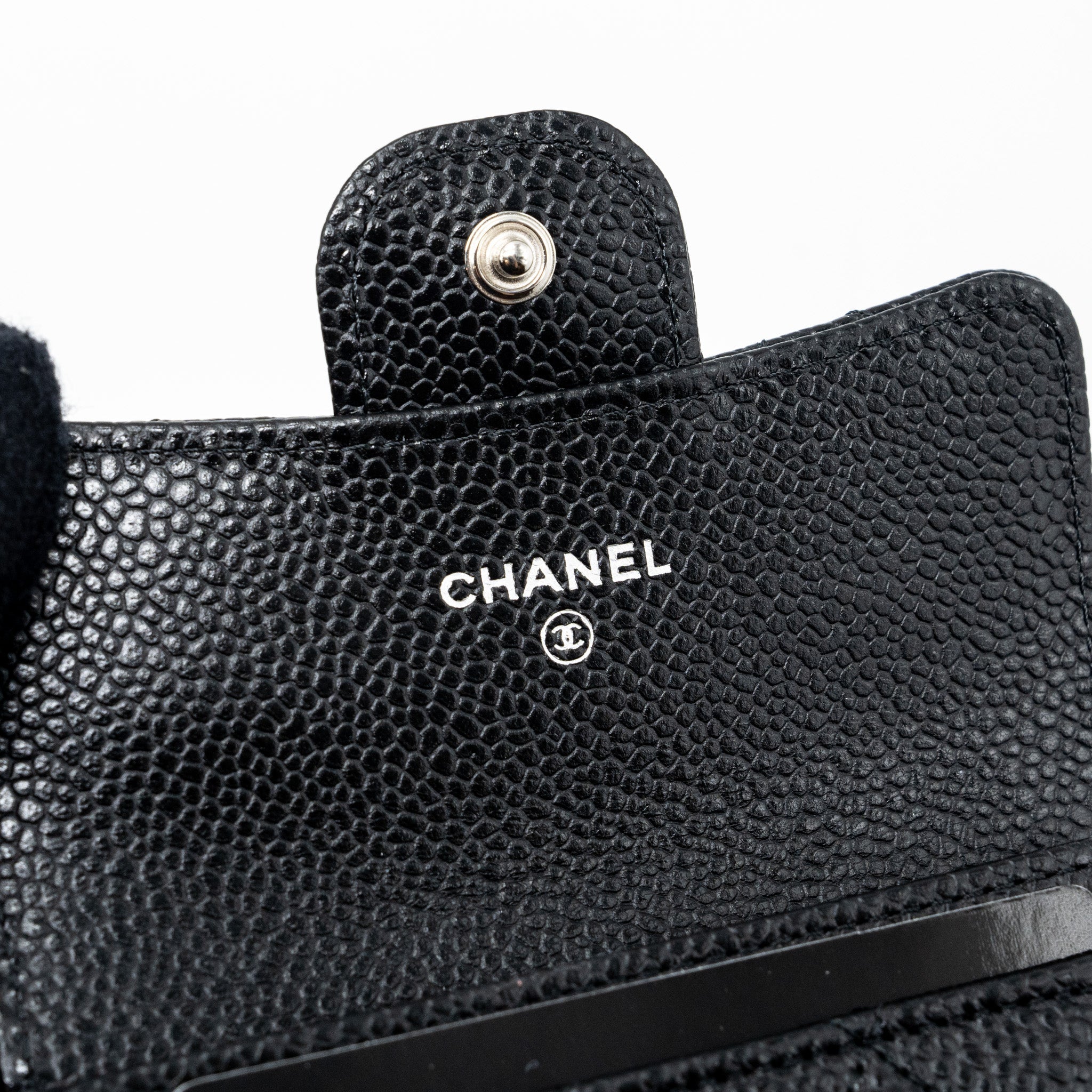 chanel classic flap card holder caviar black  (Microchip)