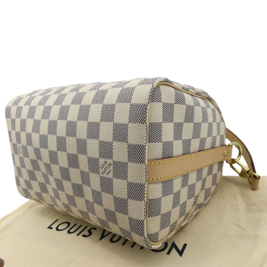 LOUIS VUITTON Speedy 25 Bandouliere Damier Azur Shoulder Bag White
