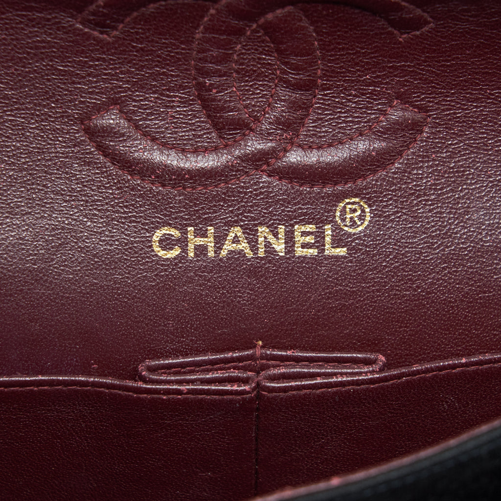 Chanel Vintage Small Classic Flap Bag Fabric Black Ruthenium