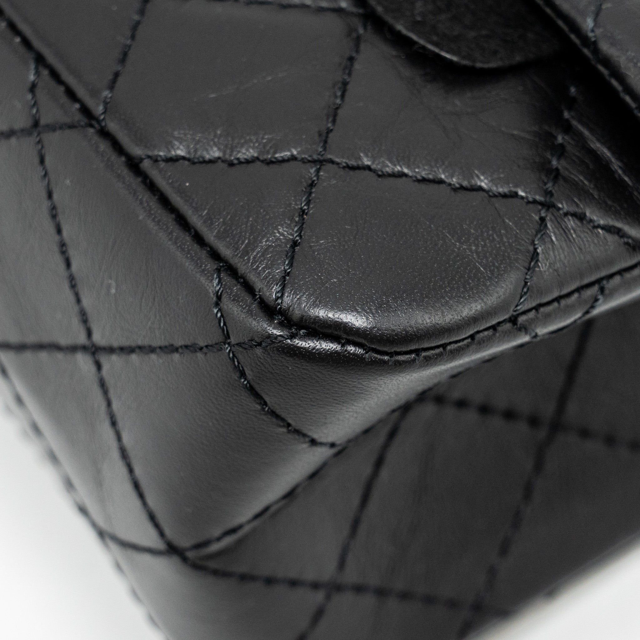 Chanel Small 2.55 Reissue Double Flap Bag Aged Calfskin Black  (Microchip)