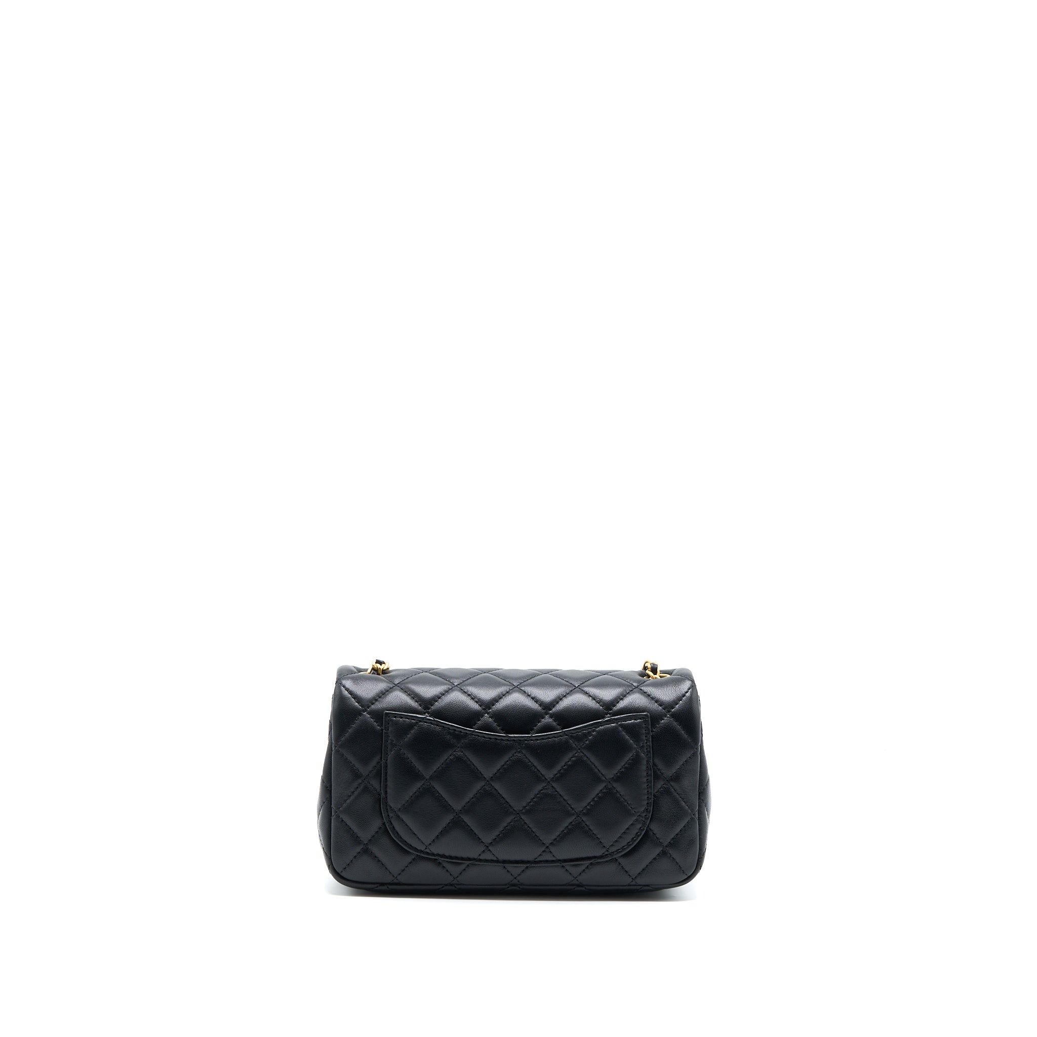 Chanel Pearl Crush Mini Rectangular Lambskin Black Brushed  (Microchip)