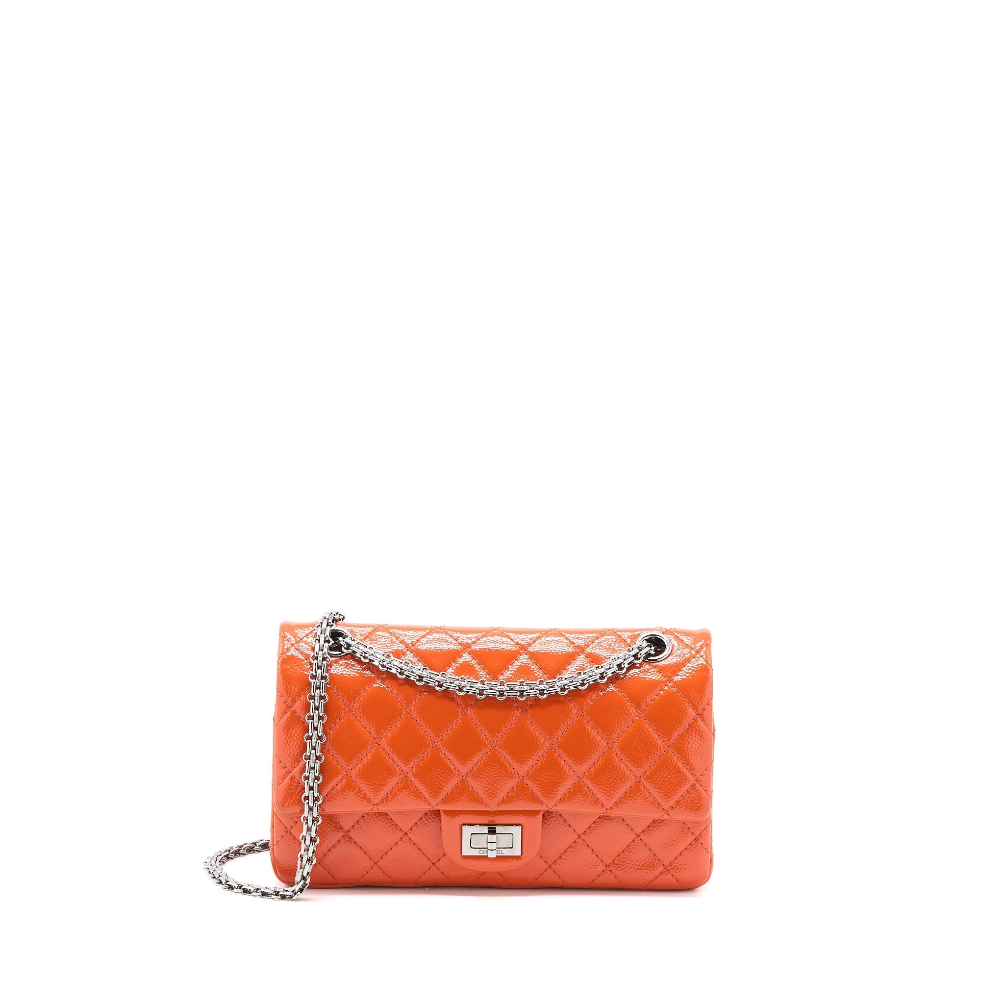 Chanel Small 2.55 Reissue Flap Bag Patent Orange