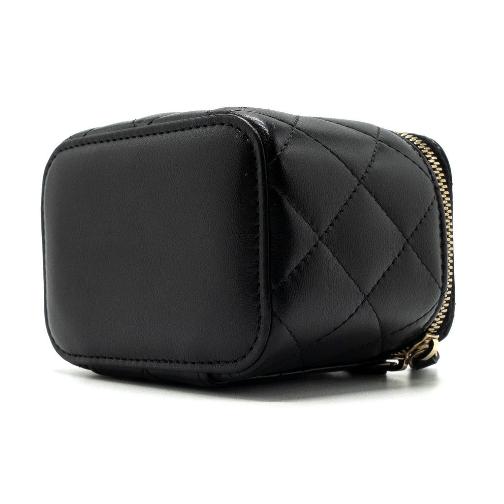 Chanel Top Handle Mini Vanity Lambskin Black