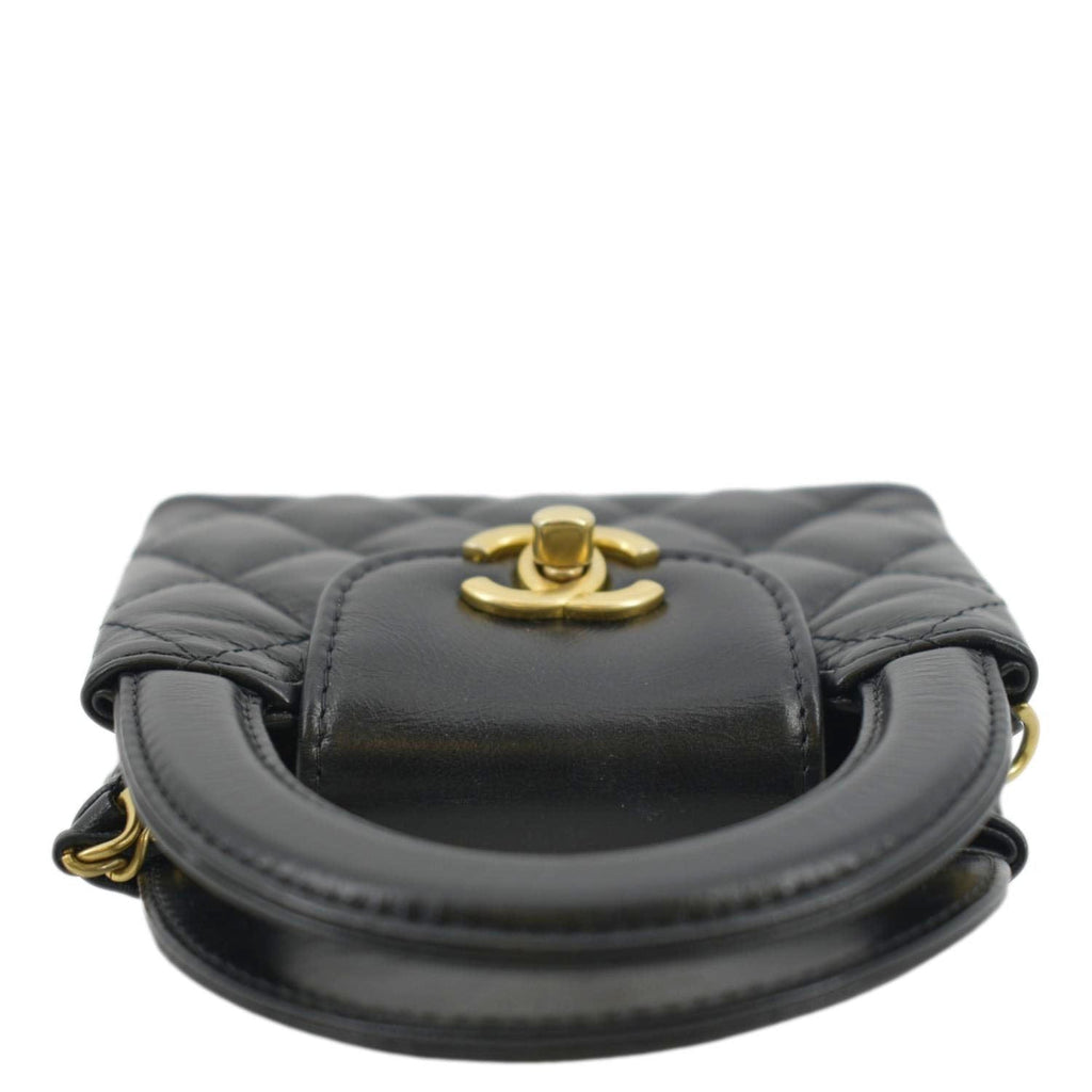 CHANEL AP3435 Kelly Quilted Aged Calfskin Leather Shoulder Bag Black