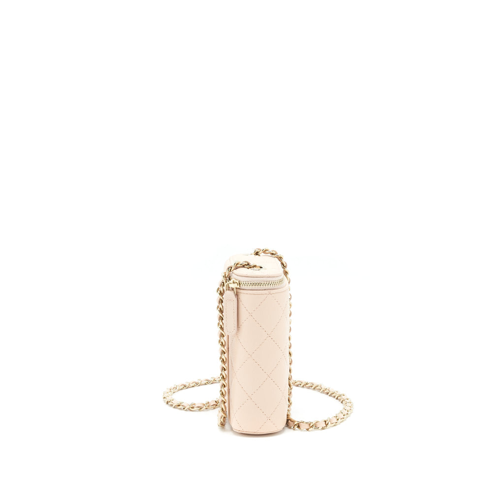 Chanel 22C Vertical vanity with chain Caviar beige L