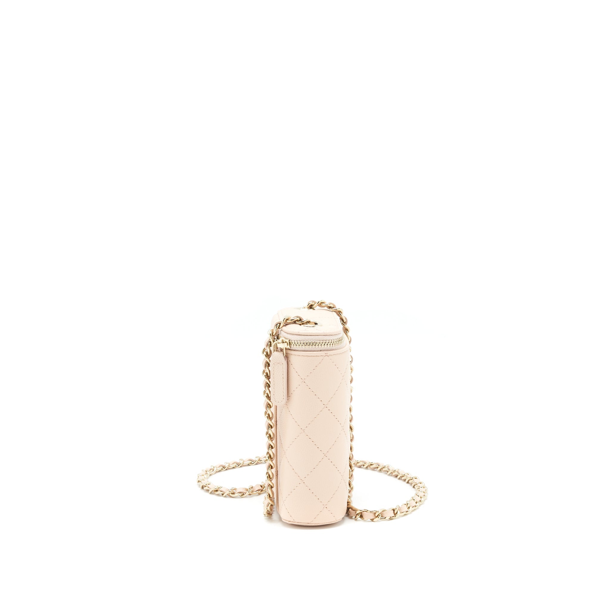 Chanel 22C Vertical vanity with chain Caviar beige L