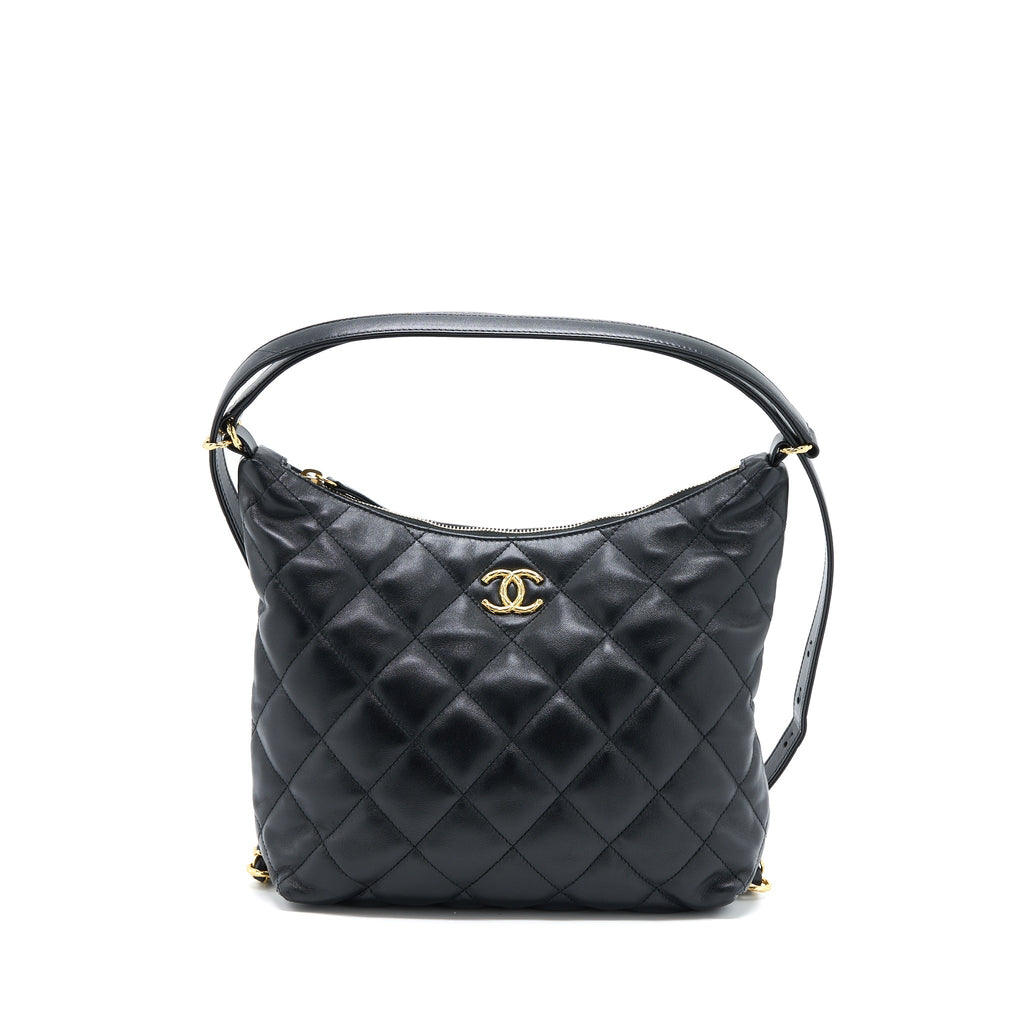 Chanel 22B Hobo Bag Lambskin Black  (Microchip)