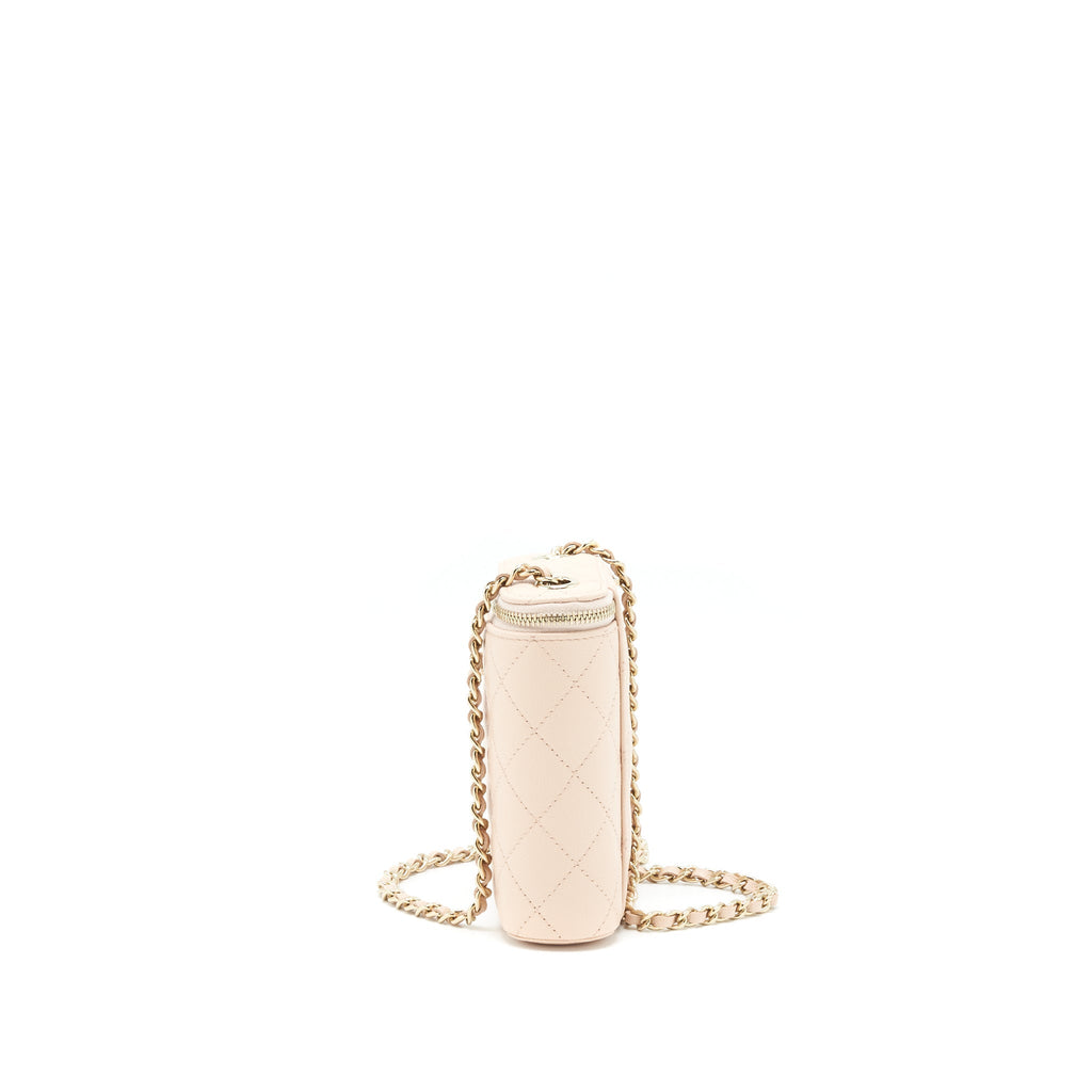 Chanel 22C Vertical vanity with chain Caviar beige L
