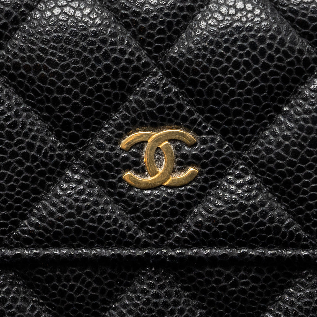 Chanel Flap Long Wallet Caviar Black