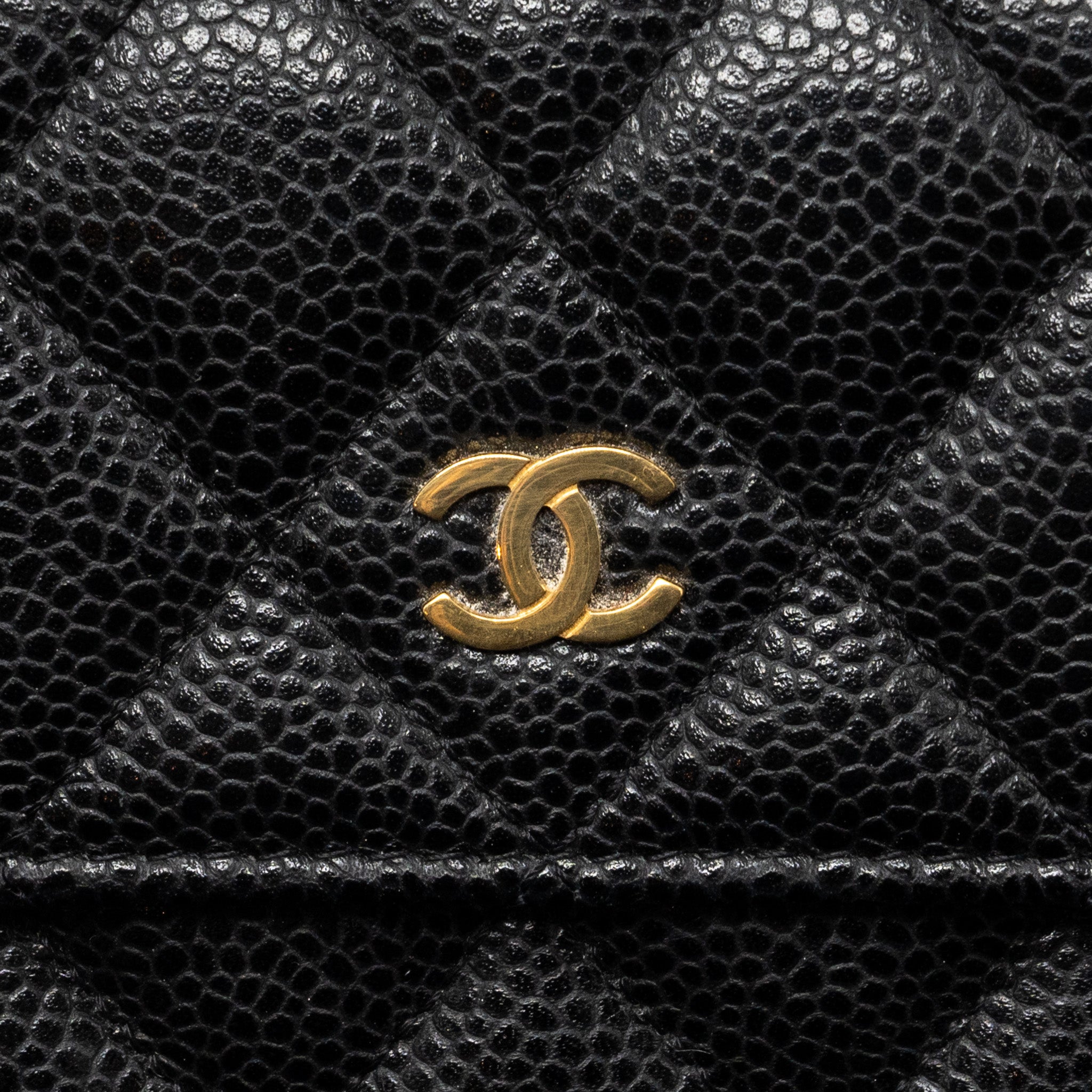 Chanel Flap Long Wallet Caviar Black