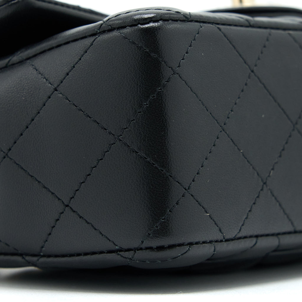 Chanel Mini Rectangular Flap Bag Lambskin Black L