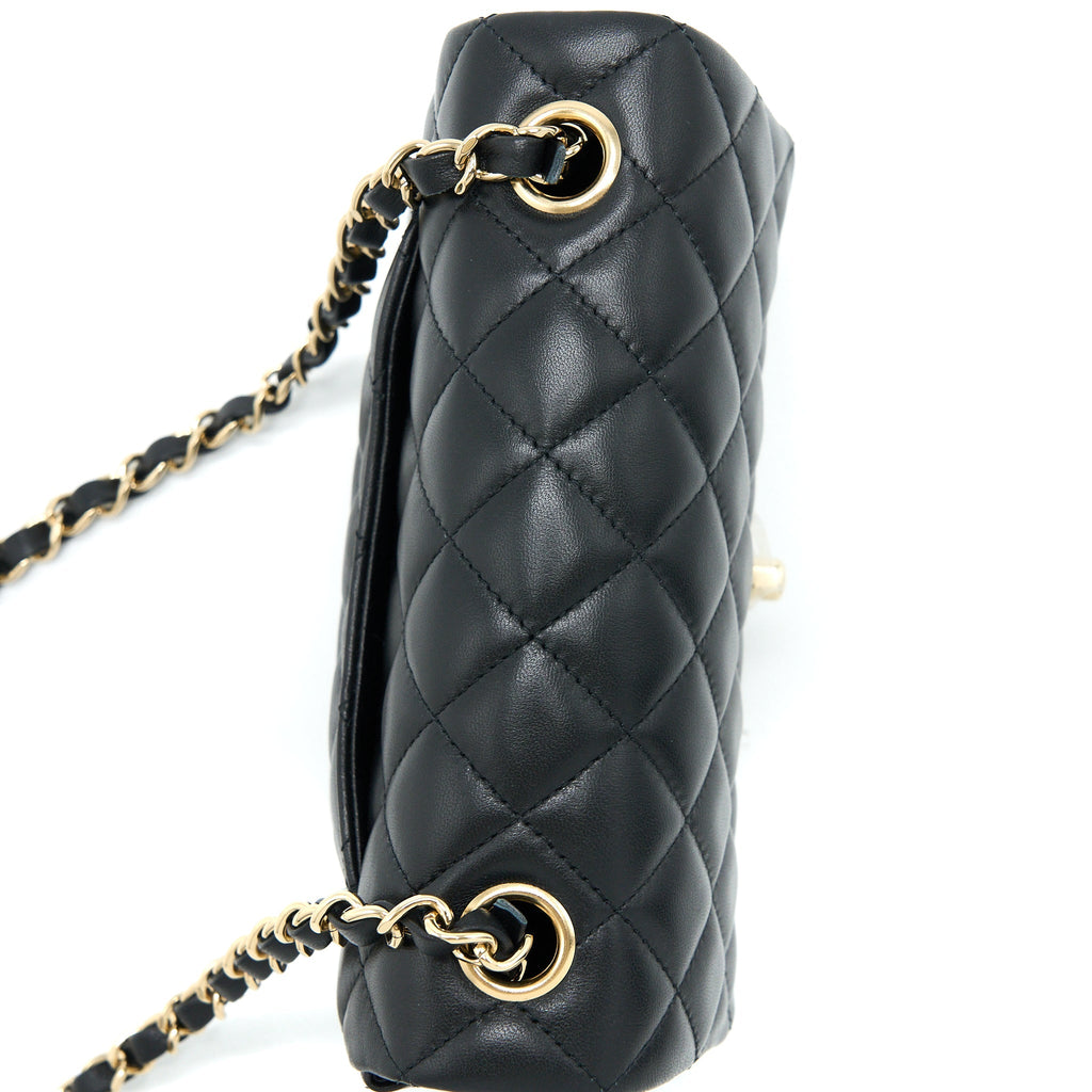 Chanel Mini Rectangular Flap Bag Lambskin Black L