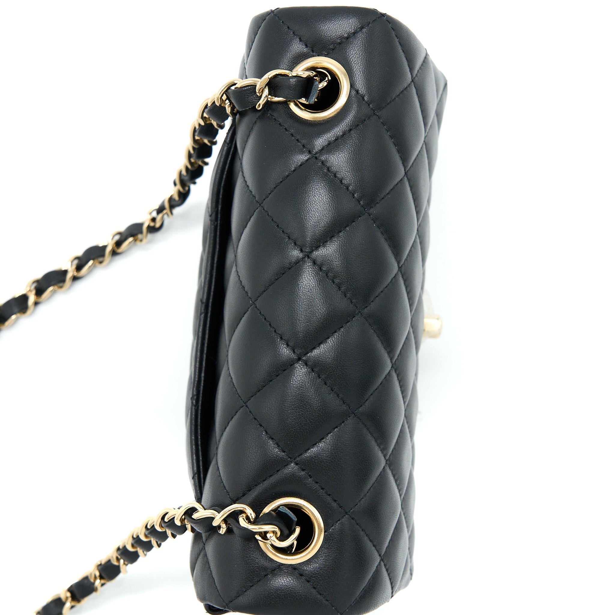 Chanel Mini Rectangular Flap Bag Lambskin Black L