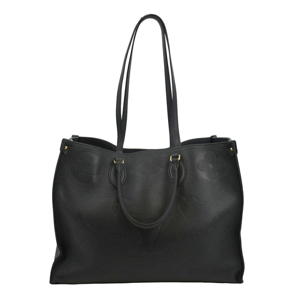 LOUIS VUITTON Onthego GM Monogram Empreinte Leather Tote Bag Black