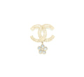 Chanel CC Logo Brooch Camellia Drop Brushed