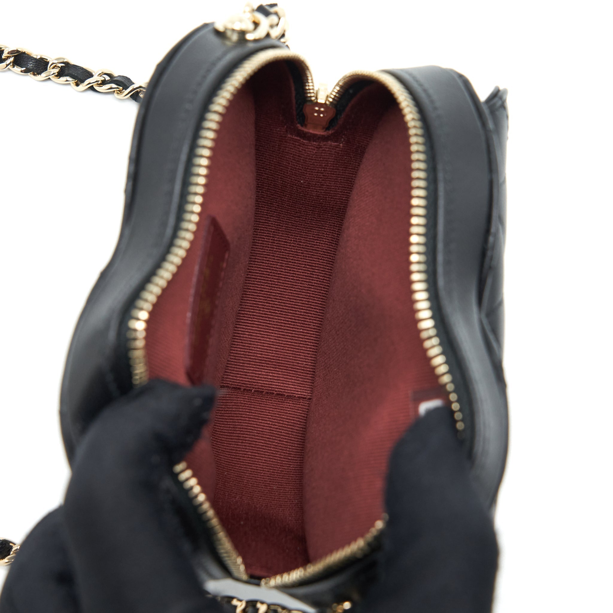 Chanel 22S Small Heart Bag Lambskin Black L