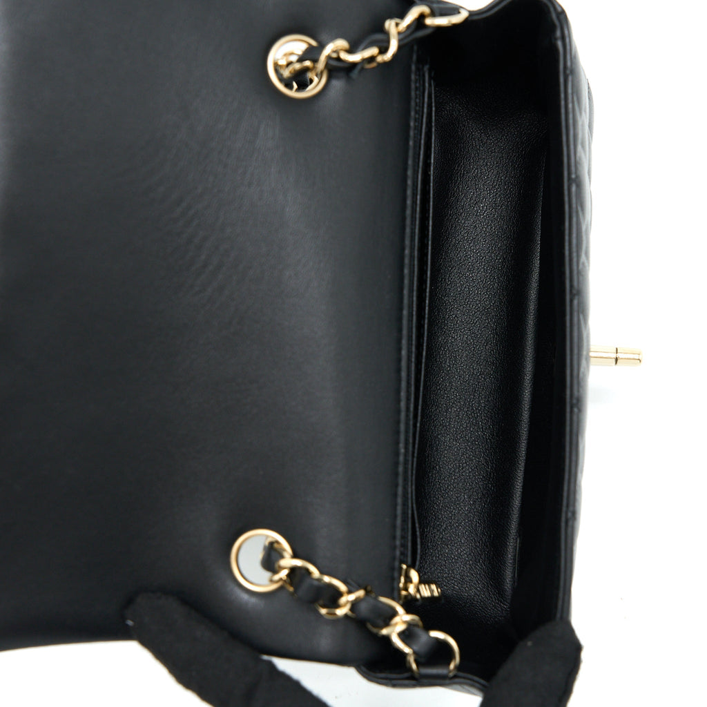 Chanel Mini Rectangular Flap Bag Lambskin Black L