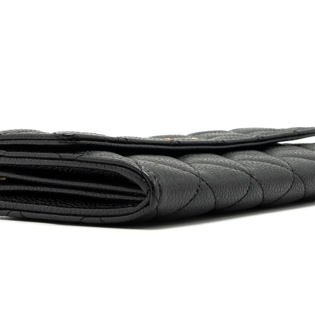 Chanel Flap Long Wallet Caviar Black