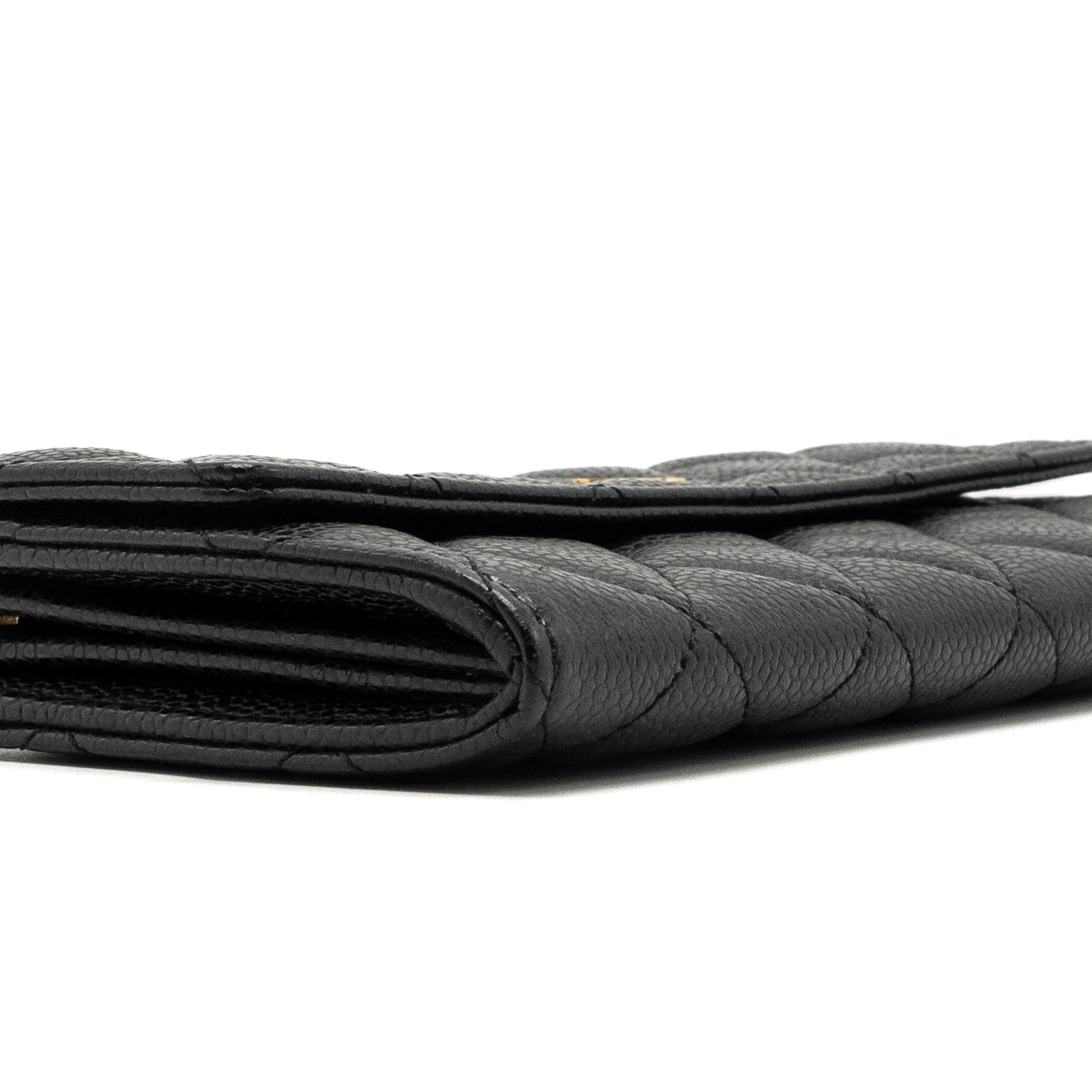 Chanel Flap Long Wallet Caviar Black