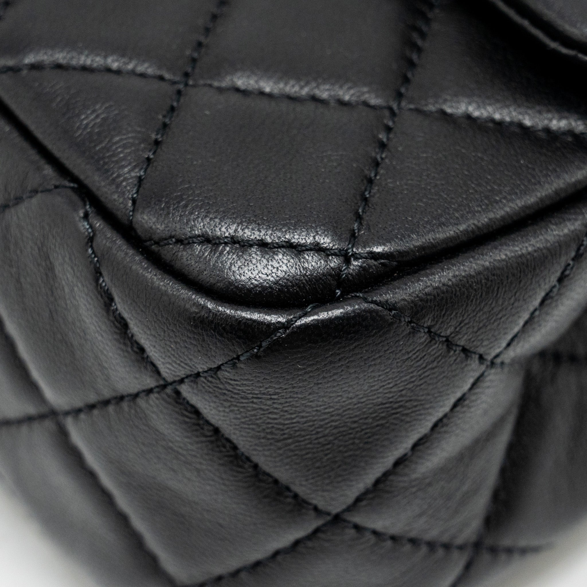 Chanel Pearl Crush Mini Rectangular Flap Bag Lambskin BLACK  (Microchip)