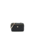 Chanel 22P Long Vanity With CC Logo Chain Caviar Black L