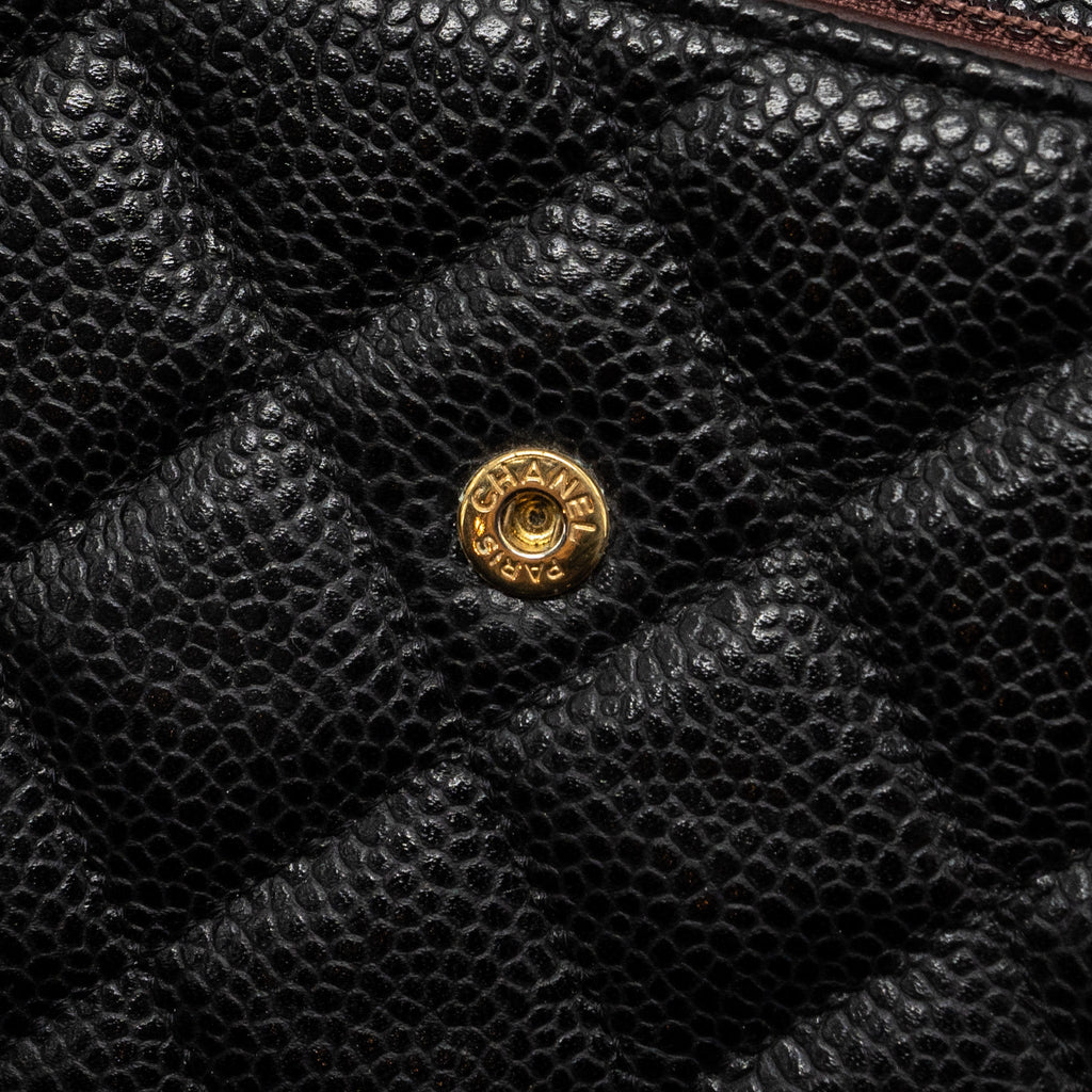 Chanel Flap Long Wallet Caviar Black